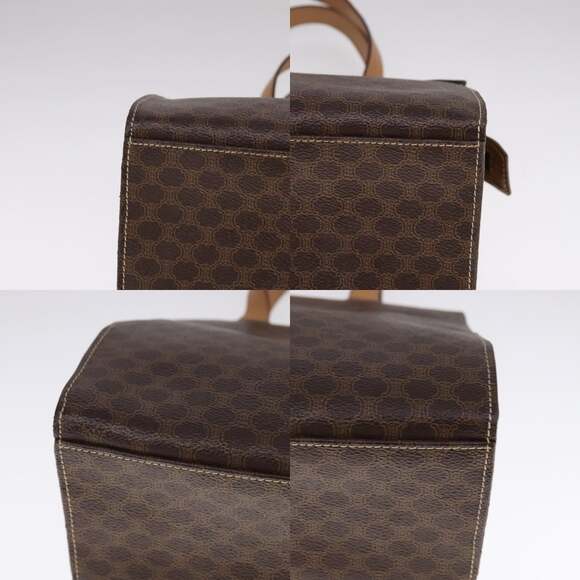 CELINE Macadam Canvas Hand Bag Pvc Leather Brown - Picture 10 of 12